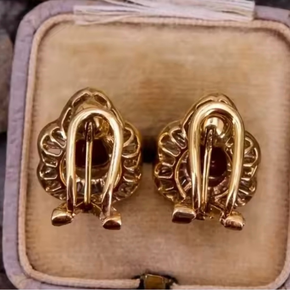 14k Pear Cut Ruby Earrings - Picture 6 of 16